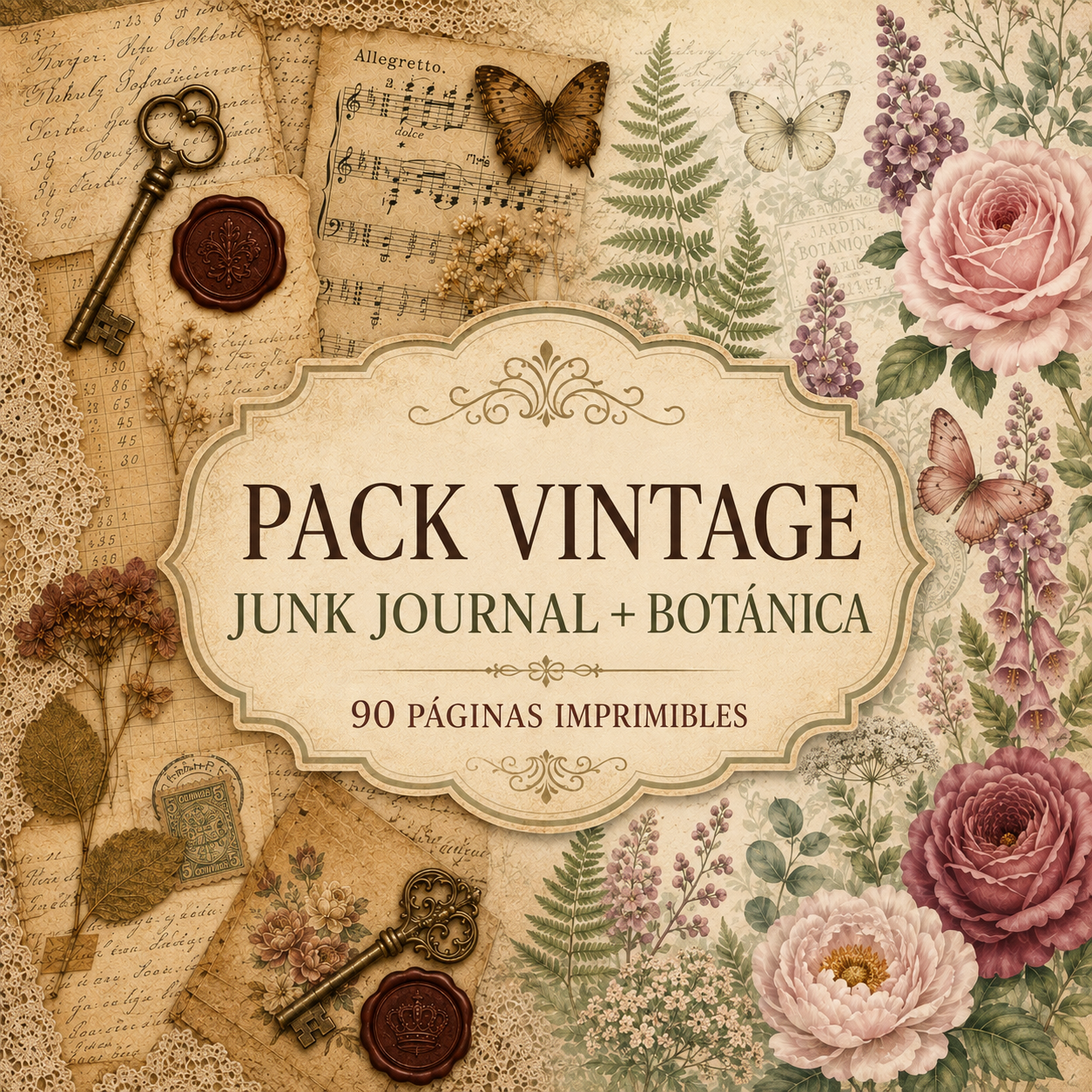 Pack Vintage – Junk Journal + Botánica